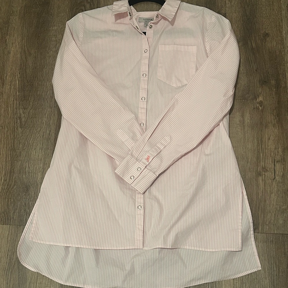 Light Pink Striped Button-Down Shirt